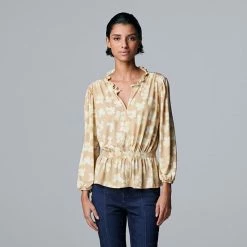 Petite Simply Vera Vera Wang Ruffle Peplum-Hem Top Painted Petals -Simply Vera Vera Wang STORE unnamed file 3678