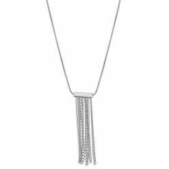Simply Vera Vera Wang Silver Tone Long Fringe Chain Pendant Necklace