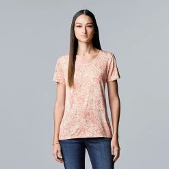 Women's Simply Vera Vera Wang Print Relaxed Fit Tee Tossed Blooms -Simply Vera Vera Wang STORE unnamed file 3694