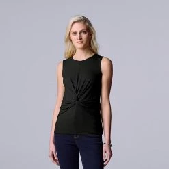 Women's Simply Vera Vera Wang Twist-Front Tank Golden Ticket -Simply Vera Vera Wang STORE unnamed file 3702