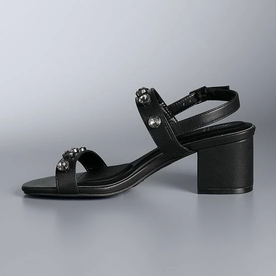 Simply Vera Vera Wang Danaa Women's Embellished Block Heel Sandals White 2 Simply Vera Vera Wang Danaa Women's Embellished Block Heel Sandals White - Image 2