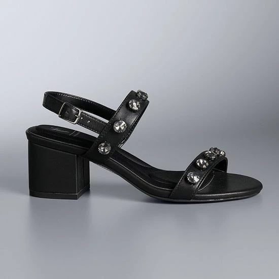 Simply Vera Vera Wang Danaa Women's Embellished Block Heel Sandals White 5 Simply Vera Vera Wang Danaa Women's Embellished Block Heel Sandals White - Image 5