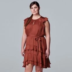 Plus Size Simply Vera Vera Wang Tiered Sleeveless Dress Painted Petals -Simply Vera Vera Wang STORE unnamed file 3733