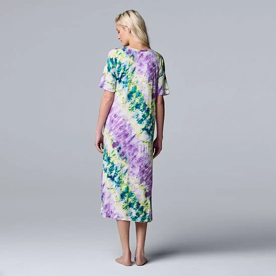 Women's Simply Vera Vera Wang Tie-Dye Long Sleepshirt 2 Women's Simply Vera Vera Wang Tie-Dye Long Sleepshirt - Image 2