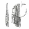 Simply Vera Vera Wang Silver Tone Fringe Chain Hoop Earrings