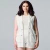 Women's Simply Vera Vera Wang Eyelet Vest Modern White