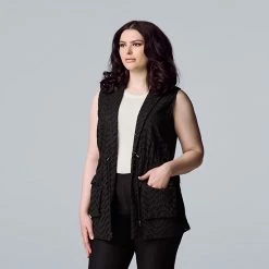 Women's Simply Vera Vera Wang Eyelet Vest Modern White -Simply Vera Vera Wang STORE unnamed file 3741