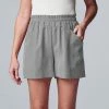 Petite Simply Vera Vera Wang High-Waist Soft Shorts Kaira Khaki