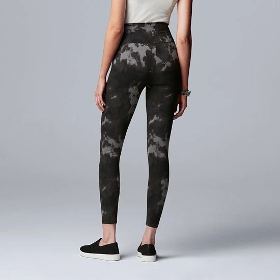 Women's Simply Vera Vera Wang High Rise Live-In Print Leggings Black Tie Dye 2 Women's Simply Vera Vera Wang High Rise Live-In Print Leggings Black Tie Dye - Image 2