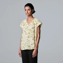 Petite Simply Vera Vera Wang V-Neck Top Aspire Mauve -Simply Vera Vera Wang STORE unnamed file 3762