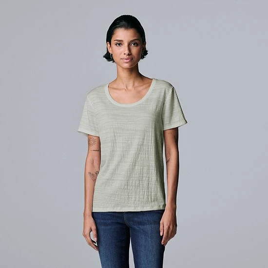 Women's Simply Vera Vera Wang Relaxed Fit Textured Tee Mauve Elegance 5 Women's Simply Vera Vera Wang Relaxed Fit Textured Tee Mauve Elegance - Image 5
