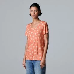 Petite Simply Vera Vera Wang Printed Short Sleeve Tee Soft Tiger -Simply Vera Vera Wang STORE unnamed file 3783