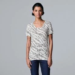 Petite Simply Vera Vera Wang Printed Short Sleeve Tee Soft Tiger -Simply Vera Vera Wang STORE unnamed file 3786