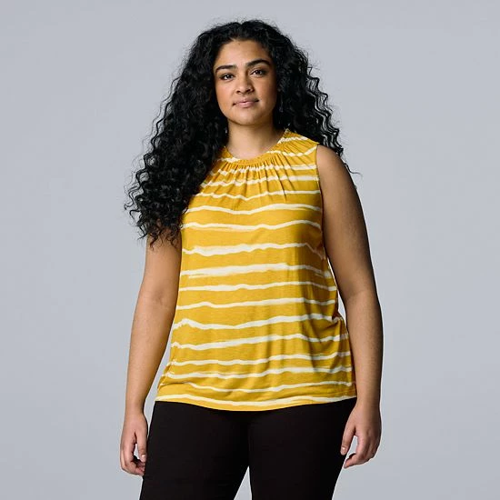 Plus Size Simply Vera Vera Wang Shirred Tank 1 Plus Size Simply Vera Vera Wang Shirred Tank