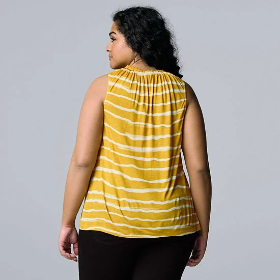 Plus Size Simply Vera Vera Wang Shirred Tank 2 Plus Size Simply Vera Vera Wang Shirred Tank - Image 2