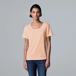 Petite Simply Vera Vera Wang Textured Short Sleeve Tee Mauve Feather 14 Petite Simply Vera Vera Wang Textured Short Sleeve Tee Mauve Feather -Simply Vera Vera Wang STORE unnamed file 3801