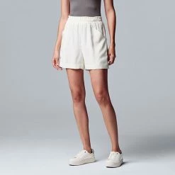 Women's Simply Vera Vera Wang High-Waisted Soft Shorts Kaira Kaki