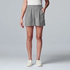 Women's Simply Vera Vera Wang High-Waisted Soft Shorts Kaira Kaki -Simply Vera Vera Wang STORE unnamed file 3814