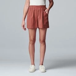 Women's Simply Vera Vera Wang High-Waisted Soft Shorts Kaira Kaki -Simply Vera Vera Wang STORE unnamed file 3816