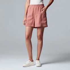 Women's Simply Vera Vera Wang High-Waisted Soft Shorts Kaira Kaki -Simply Vera Vera Wang STORE unnamed file 3820