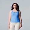 Women's Simply Vera Vera Wang Solid Lace Trimmed Tank Beatrix Blue