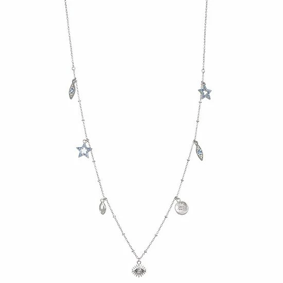 Simply Vera Vera Wang Silver Tone Charm Strand Necklace 1 Simply Vera Vera Wang Silver Tone Charm Strand Necklace