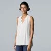 Women's Simply Vera Vera Wang Pleated Tank Mini Sketch Texture