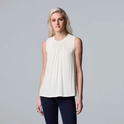 Women's Simply Vera Vera Wang Shirred Tank Vera Black -Simply Vera Vera Wang STORE unnamed file 3890
