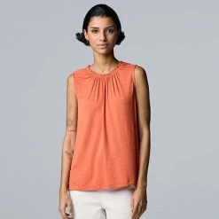 Women's Simply Vera Vera Wang Shirred Tank Vera Black -Simply Vera Vera Wang STORE unnamed file 3892