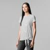 Petite Simply Vera Vera Wang Striped Knot-Hem Tee White Black Stripe