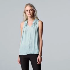 Women's Simply Vera Vera Wang Pleated Tank Mini Sketch Texture -Simply Vera Vera Wang STORE unnamed file 390