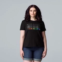 Women's Simply Vera Vera Wang Pride Tee Love Is Love -Simply Vera Vera Wang STORE unnamed file 3903