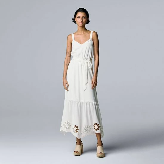Women's Simply Vera Vera Wang Embroidered-Hem Maxi Tank Dress 1 Women's Simply Vera Vera Wang Embroidered-Hem Maxi Tank Dress