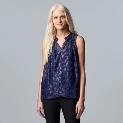 Women's Simply Vera Vera Wang Pleated Tank Mini Sketch Texture -Simply Vera Vera Wang STORE unnamed file 391
