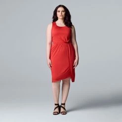 Women's Simply Vera Vera Wang Draped Midi Dress Red Kiss 6 Women's Simply Vera Vera Wang Draped Midi Dress Red Kiss -Simply Vera Vera Wang STORE unnamed file 3917
