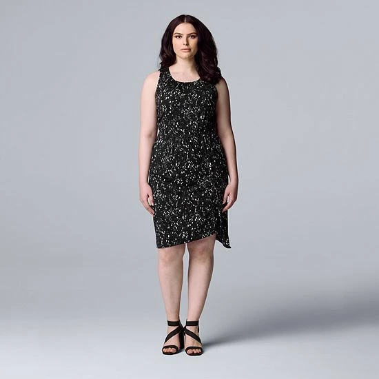 Women's Simply Vera Vera Wang Draped Midi Dress Red Kiss 4 Women's Simply Vera Vera Wang Draped Midi Dress Red Kiss - Image 4