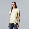 Petite Simply Vera Vera Wang Knot-Hem Tee Vera Black