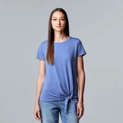 Petite Simply Vera Vera Wang Knot-Hem Tee Vera Black -Simply Vera Vera Wang STORE unnamed file 3926