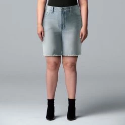 Plus Size Simply Vera Vera Wang High-Waisted 7" Denim Shorts Greystone 6 Plus Size Simply Vera Vera Wang High-Waisted 7" Denim Shorts Greystone -Simply Vera Vera Wang STORE unnamed file 3930