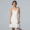 Women's Simply Vera Vera Wang Flutter-Sleeve Cocktail Dress White Knight