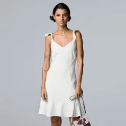 Women's Simply Vera Vera Wang Flutter-Sleeve Cocktail Dress White Knight
