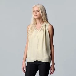 Women's Simply Vera Vera Wang Pleated Tank Mini Sketch Texture -Simply Vera Vera Wang STORE unnamed file 394