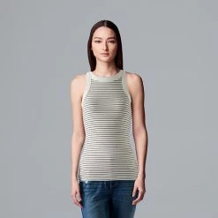 Petite Simply Vera Vera Wang Essential Tank Modern Stripe