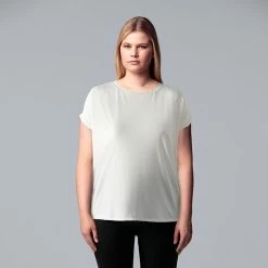 Petite Simply Vera Vera Wang Dolman Short Sleeve Tee Vera Black