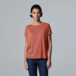 Petite Simply Vera Vera Wang Dolman Short Sleeve Tee Vera Black -Simply Vera Vera Wang STORE unnamed file 3951