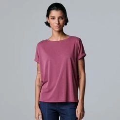 Petite Simply Vera Vera Wang Dolman Short Sleeve Tee Vera Black -Simply Vera Vera Wang STORE unnamed file 3954