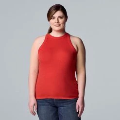 Plus Size Simply Vera Vera Wang Essential Tank Red Kiss -Simply Vera Vera Wang STORE unnamed file 3969