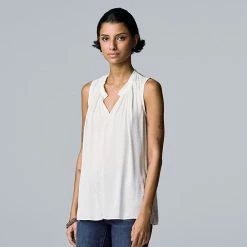Women's Simply Vera Vera Wang Pleated Tank Mini Sketch Texture -Simply Vera Vera Wang STORE unnamed file 398