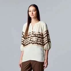 Women's Simply Vera Vera Wang Puff Sleeve Blouse Curved Dye 6 Women's Simply Vera Vera Wang Puff Sleeve Blouse Curved Dye -Simply Vera Vera Wang STORE unnamed file 3991