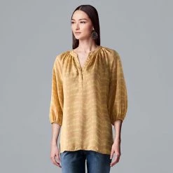 Women's Simply Vera Vera Wang Puff Sleeve Blouse Curved Dye 7 Women's Simply Vera Vera Wang Puff Sleeve Blouse Curved Dye -Simply Vera Vera Wang STORE unnamed file 3992